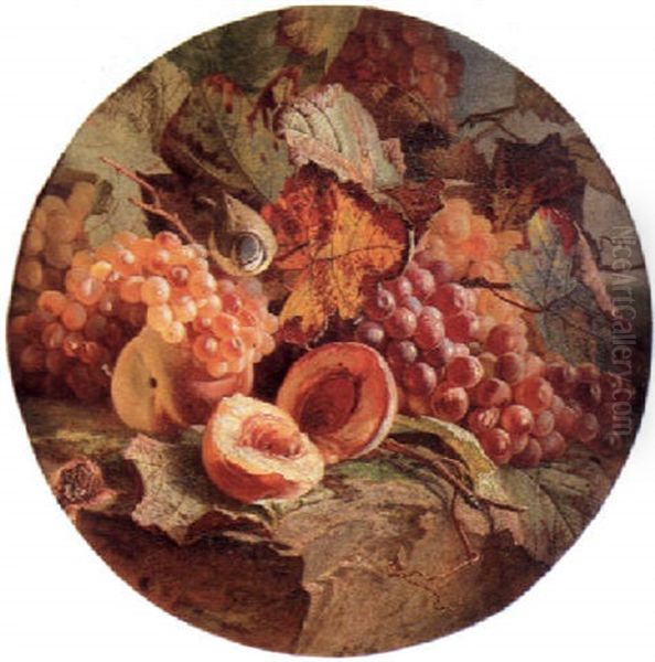Still Life With Red Grapes, Peaches And A Blue Tit - view 1