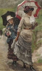 To Kvinner Med Parasoll by Marcus Gronvold