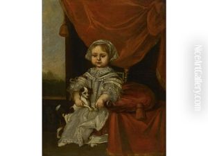 A Portrait Of A Girl With Her Dog by Jan de Groot
