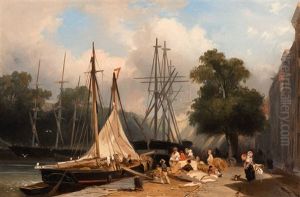 The Departure Of The Immigrants To The United States by Frans Arnold Breuhaus de Groot