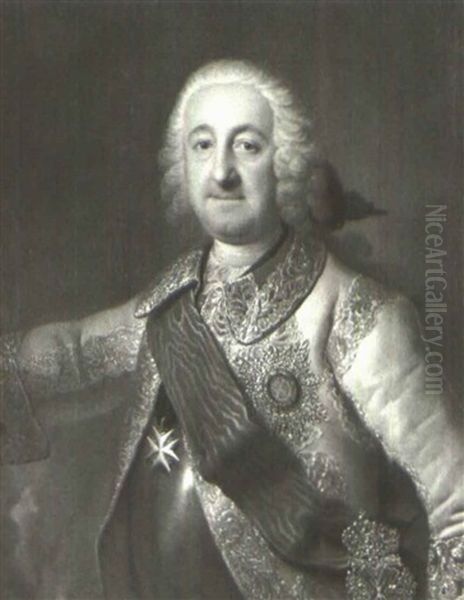 Portrait Of An Elegant Nobleman Wearing A Grey Coat And White Lace Collar - view 1