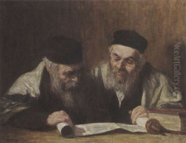 Dutch Rabbis Studying The Thora - view 1