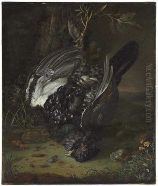 A Blackcock In A Wooded Landscape - view 1