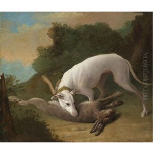 Borzoi With Game by Johann Friedrich Grooth