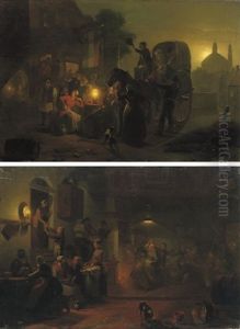 Dancing In The Tavern (+ Outside The Tavern; Pair) by Jan Hendrik van Grootvelt