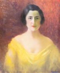 Portrait De Femme En Robe Jaune by Nicolae Gropeanu