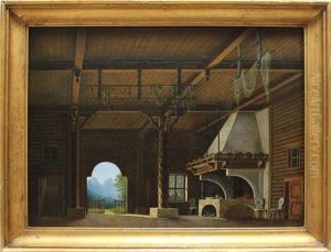 Darstellung Eines Der Sechs Buhnenbildentwurfe Zu Schillers Wilhelm Tell by Carl Wilhelm Gropius