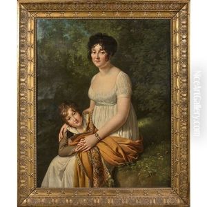 Portrait Presume De Madame Roux Et De Son Fils by Baron Jean-Baptiste Gros