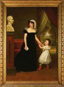 Portrait De La Comtesse De Lasalle Et De Sa Fille