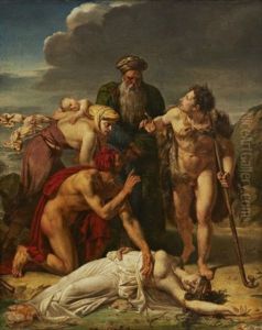 Zenobia Funnen Av Herdar Pa Stranden I Araxes by Baron Jean-Baptiste Gros