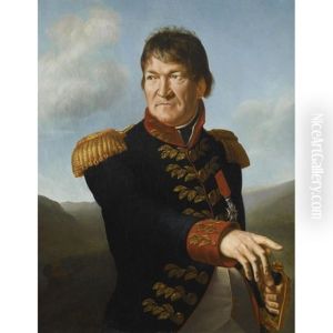 Portrait Of Baron Segoing De Laborde, Half-length, In Military Uniform, Wearing The Red Ribbon And Enamel Star Of The Imperial Order Of The Legion Of Honor by Baron Jean-Baptiste Gros