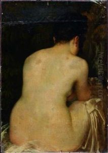 Jeune Baigneuse Nue Agenouillee Devant by Baron Jean-Baptiste Gros