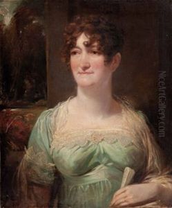 Portrait Einer Dame Des Directoire Mit Geschlossenem Facher