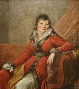 Portrait De Dame Assise Dans Une Meridienne by Baron Jean-Baptiste Gros