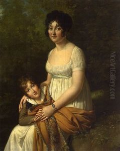 Portrait Presume De Madame Roux Et De Son Fils by Baron Jean-Baptiste Gros