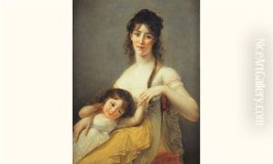 Portrait De Madame Auguste Durand Et De Sa Fille Heloise by Baron Jean-Baptiste Gros