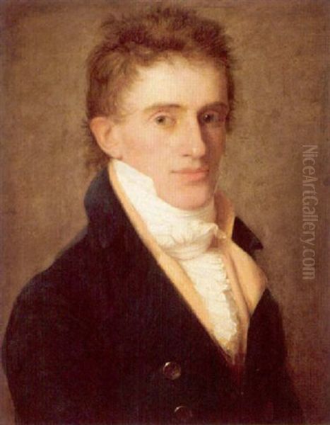 Portrait Of A Gentleman Wearing A Blue Jacket - view 1
