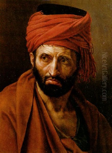 Portrait Of A Man Wearing A Red Turban - view 1