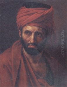 Portrait Of A Man In A Red Turban by Baron Jean-Baptiste Gros