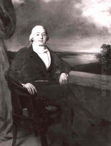 Portrait Du Comte Francois Clary Devant Un Paysage - view 1