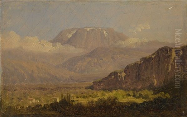 Two South American Landscapes: (1) Vue D'une Piste Longeant Des Collines (2) Vue D'une Plaine Entouree De Volcans - view 1