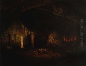 Grutas De Cacahuamilpa by Jean Baptiste Louis (Baron Gros) Gros