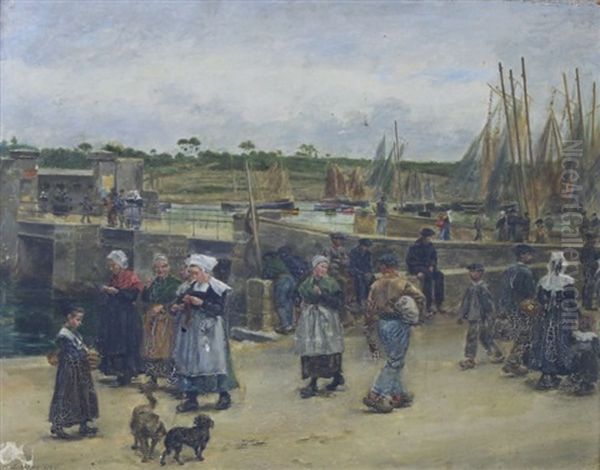 Scene De Port En Bretagne - view 1