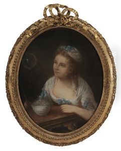 Woman Blowing Bubbles by Frederic Grosclaude