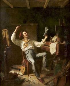 L'inspiration by Louis Aime Grosclaude