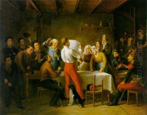 Lecture D'un Bulletin De L'armee Francaise Annoncant La Prise De La Tour De Malakoff by Louis Aime Grosclaude
