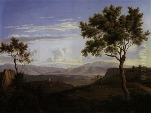 Ausblick Von Olevano (im Rucken) Auf Die Volskerberge (montagne Die Vischi) by Florian Grospietsch