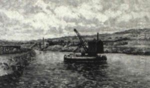 River Scene, Paris by Peter Alfred Gross