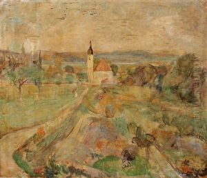 Weite Landschaft Mit Kirche by Rudolf Grossmann
