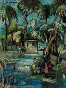 Sudliche Landschaft Mit Palmen by Rudolf Grossmann