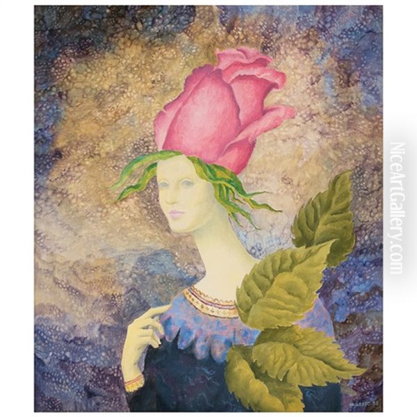 Dama Con Tocado En Rosa - view 1