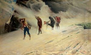 La Cordee Sous La Neige by Giacomo Grosso