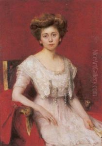 Signora Con Abito Bianco by Giacomo Grosso