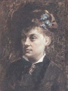 A Portrait Of A Lady With A Sprig Of Wildflowers In Her Hair