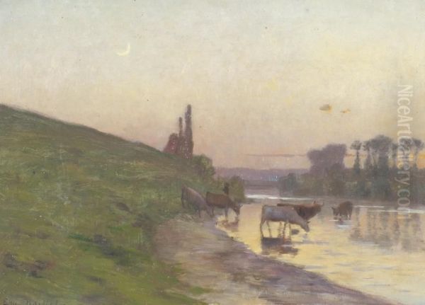 Kanallandschaft Mit Kuhen - view 1