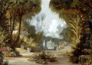 Hvidt Palads I En Park, Antagelig Indien by Vilhelm Groth