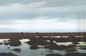 Om Aftenen Paa En Hedemose I Naerheden Af Skagen by Vilhelm Groth