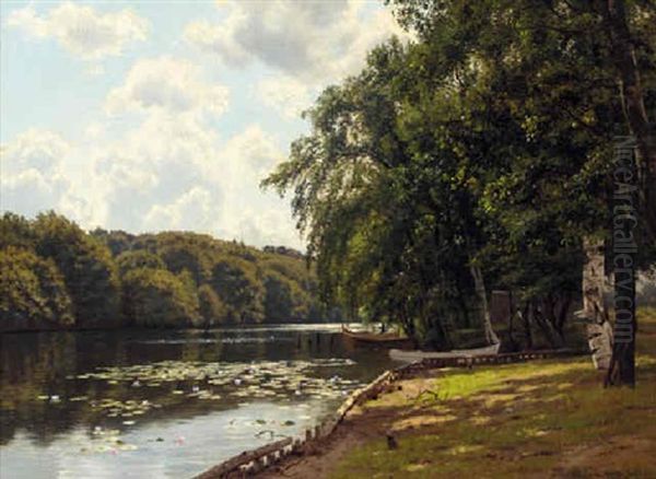 A Sunlit River Landscape - view 1