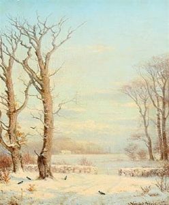 Wintry Landscape With Crows
