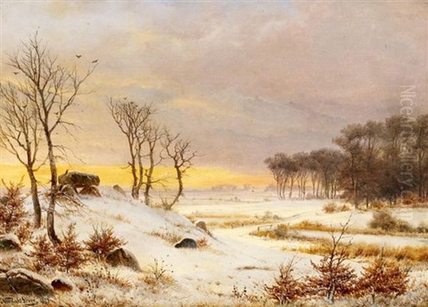 Danische Winterlandschaft Mit Hunengrab - view 1