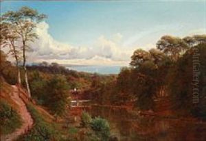 Summer Idyll With A View Towards Fiord by Nordahl (Peter Frederik N.) Grove