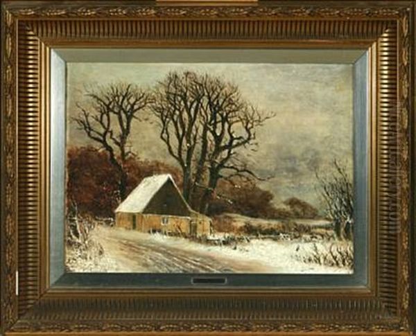 Wintry Landscape With A House And Bare Trees - view 1