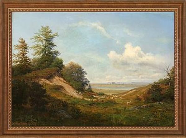 Summer Day In The Danish Countryside With A Resting Shepherd - view 1
