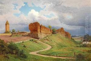 Vordingborg Slotsruin Og Gasetarnet by Nordahl (Peter Frederik N.) Grove