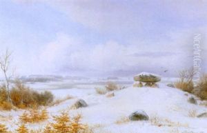 Vinterlandskab Med Kaempehoj Ved Jyllinge by Nordahl (Peter Frederik N.) Grove