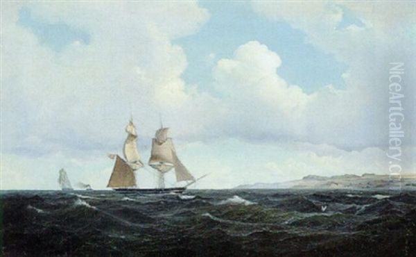Marine Med Sejskib Naer Den Danske Kyst - view 1